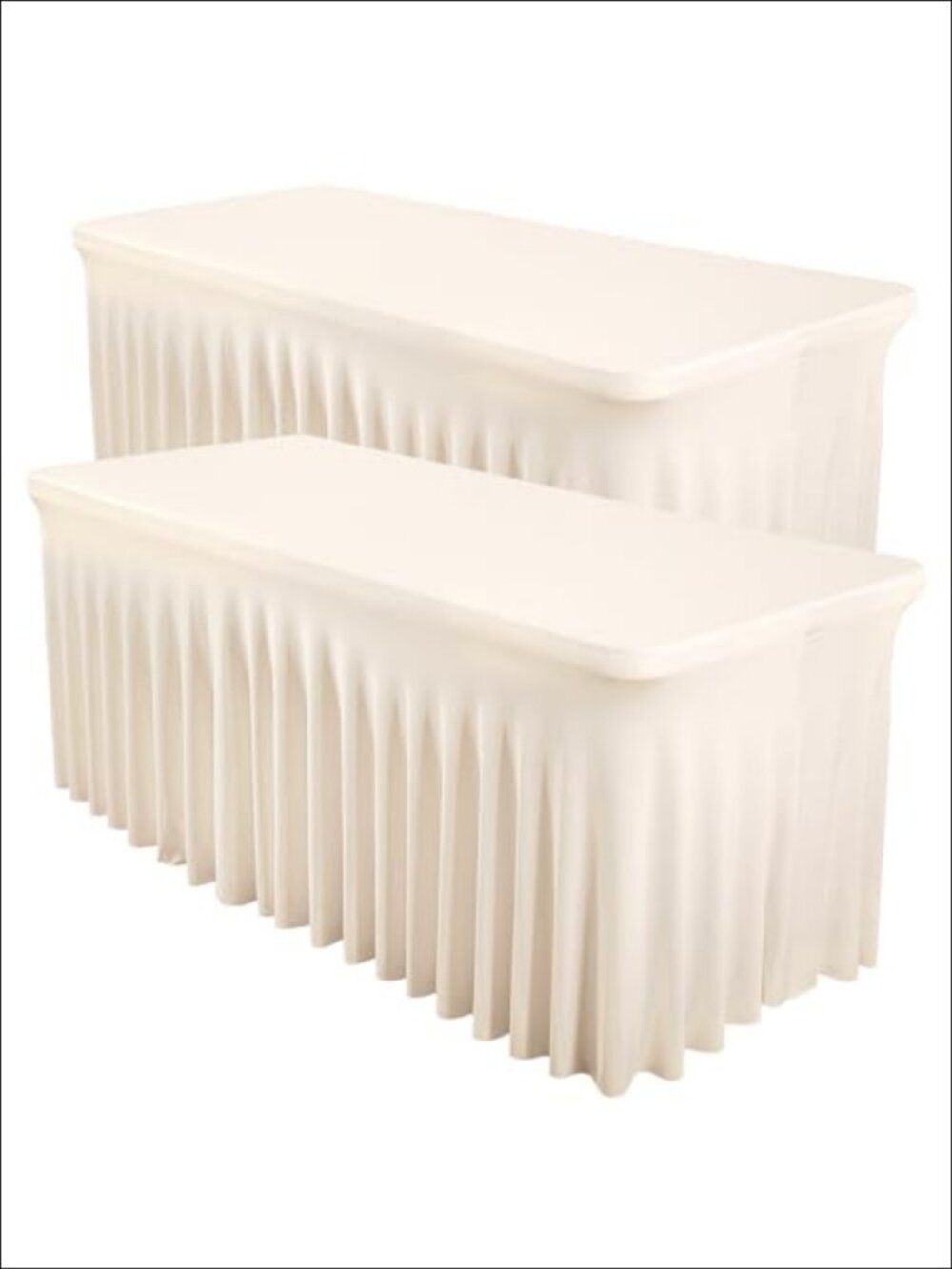 2 Pack Spandex Table Covers 6ft Fitted Stretch Table Skirt Wrinkle Free for